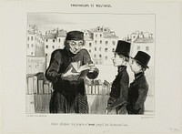 Clean Young High School Students, They Even Try Selling Off their Latin Dictionary, plate 24 from Professeurs et Moutards (Professors and Rascals) by Honoré-Victorin Daumier