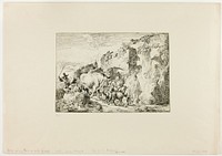 Herd Coming through an Arch of Rock by Christian Wilhelm Ernst Dietrich