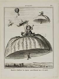 Another way to make use of the new petticoats that have lately become fashionable, plate 294 from Actualités by Honoré-Victorin Daumier