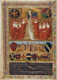 Pope Pius II, frontispiece to a Constitution of the Sienese Church of the Year 1464 by Vecchietta (Lorenzo di Pietro di Giovanni)