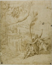Study for the Omen of the Future Greatness of Augustus: Left Portion by Giulio Romano
