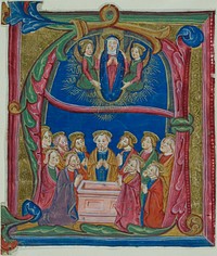 The Assumption of the Virgin in a Historiated Initial "A" from an Antiphonary