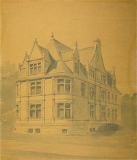 William J. Goudy House, Chicago, Illinois, Perspective by Burnham and Root (Architect)