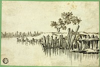 Stream with Pilings by Willem van de Velde, I