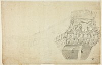 Partial Sketch of a Dutch Vessel Seen from Port Quarter by Willem van de Velde, I