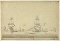 Fleet of Ships Anchored at Sea by Imitator of Willem van de Velde, II