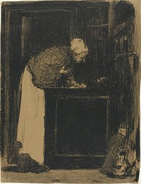 Old Woman at a Stove by Édouard Jean Vuillard