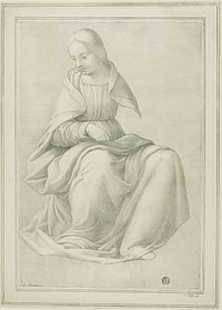 Study for Seated Figure of a Woman (Maiden) by Ferdinand Piloty