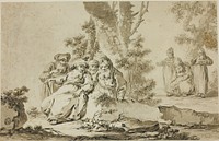 Figures in Oriental Costume in a Landscape by Tiberius Dominikus Wocher