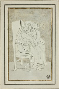 Old Man with Young Woman by Marquand Fidel Dominikus Wocher