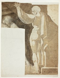 Male Figure with Left Arm Raised Seen from the Back, and Fragment of Old Man by Henry Fuseli