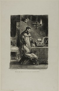 Faust in His Study, from Faust by Eugène Delacroix