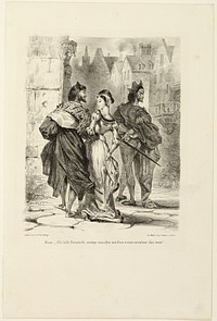 Faust Trying to Seduce Marguerite, from Faust by Eugène Delacroix