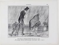 A country excursion during the beautiful month of May. “– Courage... Adelaïde it's just another league to go,” plate 308 from Actualités by Honoré-Victorin Daumier