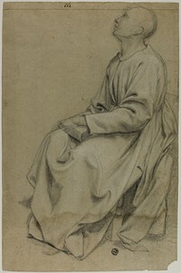 Seated Monk Holding Book by Domenico Fiasella