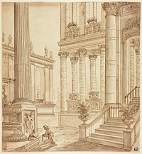 Colonnade Portico by Italian School