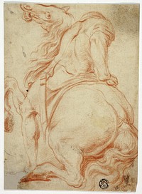 Man on Rearing Horse, Seen from Behind by Style of Charles Parrocel