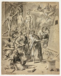 Allegorical Scene in Artist's Studio by Carlo Maratti