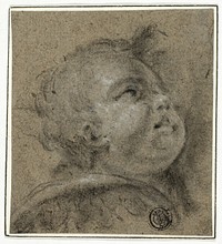 Putto's Upturned Face by Unknown Italian