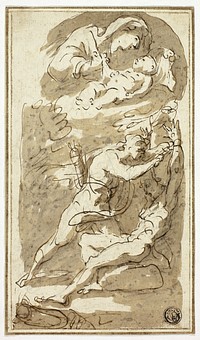 Sketches of Madonna and Child, Flaying of Marsyas by Style of Gaspare Diziani