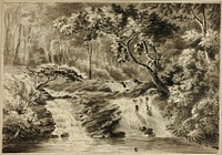 Waterfalls and Woods by Style of Amos Green