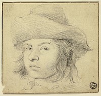 Bust of Young Man with Hat by Cornelis Visscher
