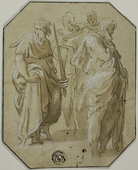 Saint Paul and Three Other Standing Figures by Conte Antonio Maria Zanetti, the Elder