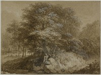 Shady Grove with Nymph Seated Under Tree by Adam Friedrich Oeser