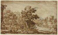 Landscape with Dancers and Musicians by Ercole Bazicaluva