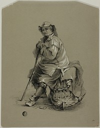 Fisherman Seated on Lobster Pot by Eugène Blery