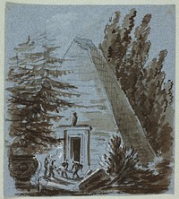 Nocturnal Burial Near Pyramid by Philibert Louis Debucourt