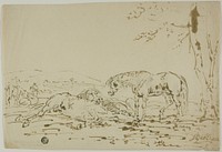 Landscape with Horses in Foreground by Sawrey Gilpin
