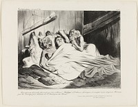 A Fair Reward Presented in 1800 by the Un-Prudish Savages of North America to Louis-Philippe of Orléans, surgeon and expatriate, but still a Frenchman. (I salute you, gracious Black Lady, the Lord is with you.) A Namaquan Ave Maria, plate 466 by Honoré-Victorin Daumier