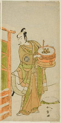 The Actor Arashi Sangoro II as Ito Kuro Disguised as Banta in the Play Izu-goyomi Shibai no Ganjitsu, Performed at the Morita Theater in the Eleventh Month, 1772 by Katsukawa Shunsho