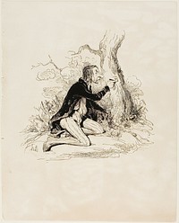 Poor young man! Just one more letter and his moral situation would become perfectly clear, plate 1 from Sentimens Et Passionsa by Honoré-Victorin Daumier