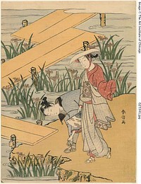 Eight-Plank Bridge (parody of "Tales of Ise") by Suzuki Harunobu