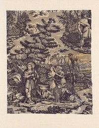 Le Solitaire au Pont du Torrent (The Hermit at the Bridge over the Torrent) (Furnishing Fabric) by Hartmann et Fils (Producer)