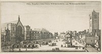 Westminster Hall (New Palace Yard and the Clock House) by Wenceslaus Hollar