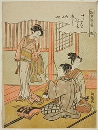 Archery (Sha), from the series "Informal Versions of the Six Accomplishments in the Floating World (Ukiyoe rikugei ryaku)" by Isoda Koryusai