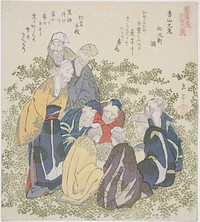 The Nine Old Men of Mount Xiang (Kozan kyuro), from the series "A Set of Ten Famous Numbers for the Katsushika Circle (Katsushikaren meisu juban)" by Yashima Gakutei