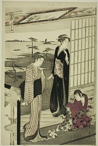 Suma, from the series "A Fashionable Parody of the Tale of Genji (Furyu yatsushi Genji)" by Chôbunsai Eishi