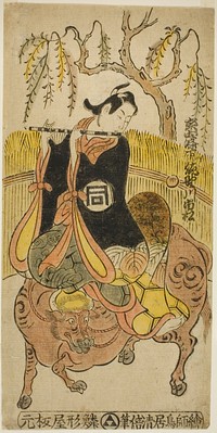 The Actor Sanogawa Ichimatsu I as Kumenosuke in the play "Na no Hana Akebono Soga," performed at the Nakamura Theater in the second month, 1741 by Torii Kiyomasu II