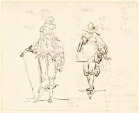 Two Figures, One Dressed in French Louis XIII Style and the Other in Spanish Seventeenth Century Style by Luis Paret y Alcázar