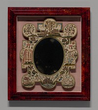 Mirror Depicting King Charles II and Queen Catherine of Braganza