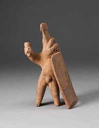 Figurine of a Warrior with Square Sheild and Weapon by Colima