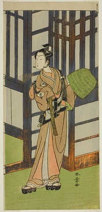 The Actor Onoe Tamizo I as Kewaizaka no Shosho Disguised as a Komuso in the Play Furisode Kisaragi Soga, Performed at the Ichimura Theater in the Second Month, 1772 by Katsukawa Shunsho