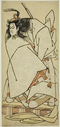 The Actor Onoe Matsusuke I as Ashikaga Takauji in the Play Kumoi no Hana Yoshino no Wakamusha, Performed at the Nakamura Theater in the Eleventh Month, 1786 by Katsukawa Shunsen