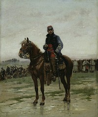 A Mounted Officer by Jean Baptiste Édouard Detaille