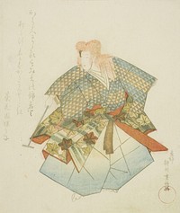 Dancer in Momijigari, from an untitled series of nerimono festival dancers by Yanagawa Shigenobu I