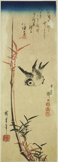 Sparrow and bamboo by Utagawa Hiroshige